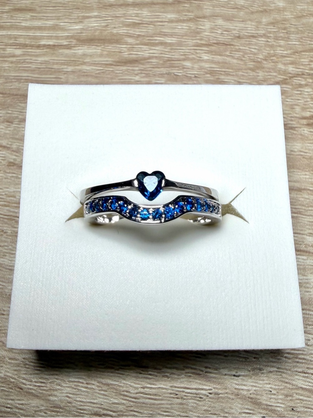 S925 Sterling Silver 💙 Blue Heart Ring